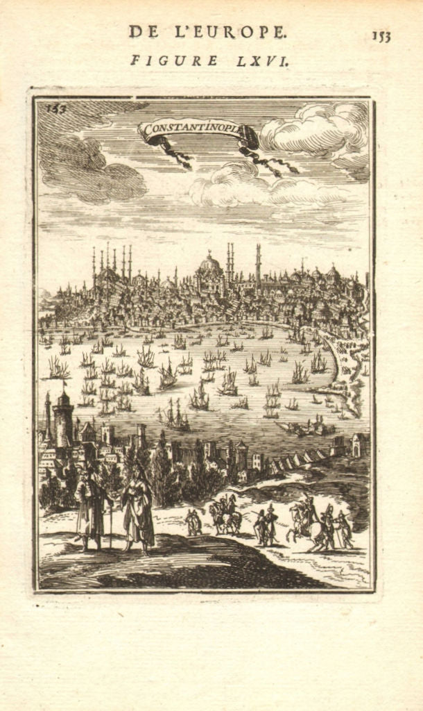 CONSTANTINOPLE (ISTANBUL). Decorative view with Hagia Sophia. MALLET 1683
